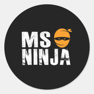 Pegatina Redonda Ninja - Lucha contra la esclerosis múltiple