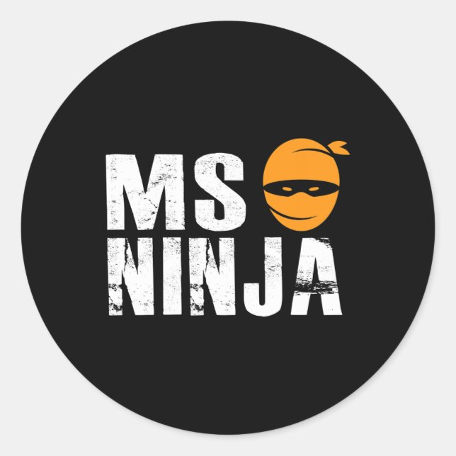 Pegatina Redonda Ninja - Lucha contra la esclerosis múltiple (Anverso)