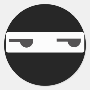 Pegatina Redonda ninja minimalista