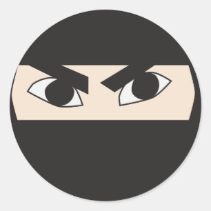 Pegatina Redonda Ninja negro