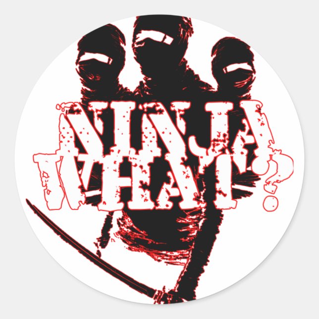 PEGATINA REDONDA ¿NINJA QUÉ? (Anverso)