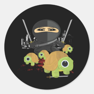 Pegatina Redonda Ninja y tortugas