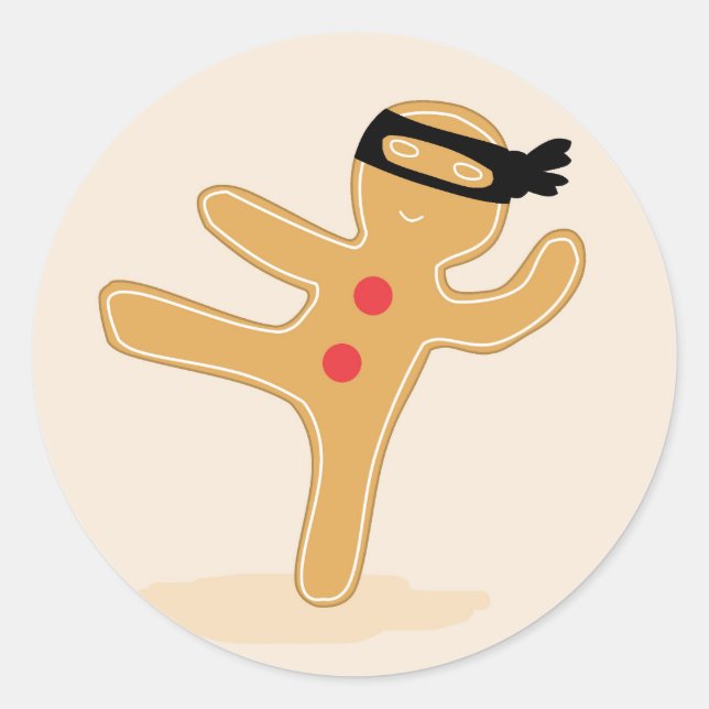 Pegatina Redonda Ninjabread Man (Anverso)