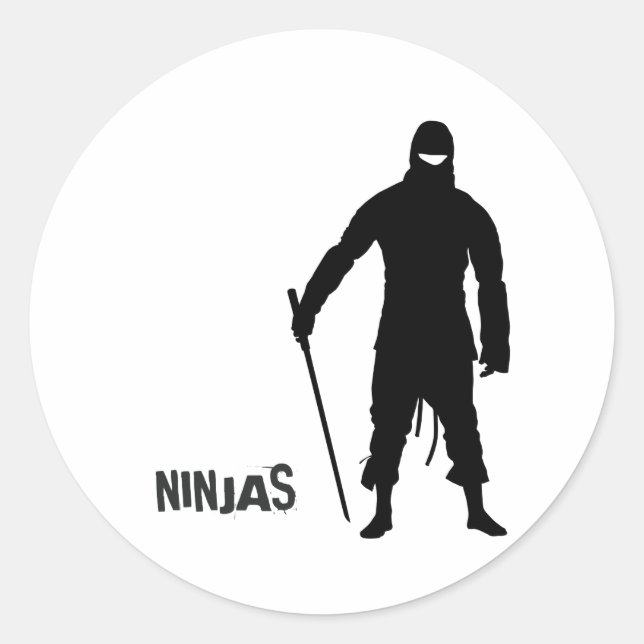 Pegatina Redonda Ninjas (Anverso)