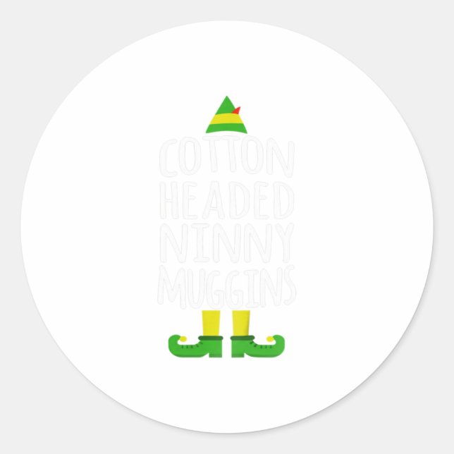 Pegatina Redonda ¡Ninny Muggins! Cotton Heed Funny Chris (Anverso)