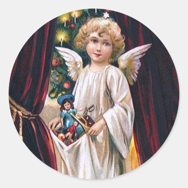 Pegatina Redonda Niño de Cristo alemán (Anverso)