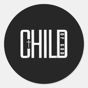 Pegatina Redonda Niño De Dios, Hombres Cristianos Doblan Religioso