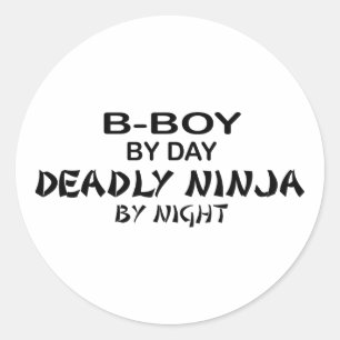 Pegatina Redonda Niño de noche Ninja muerto