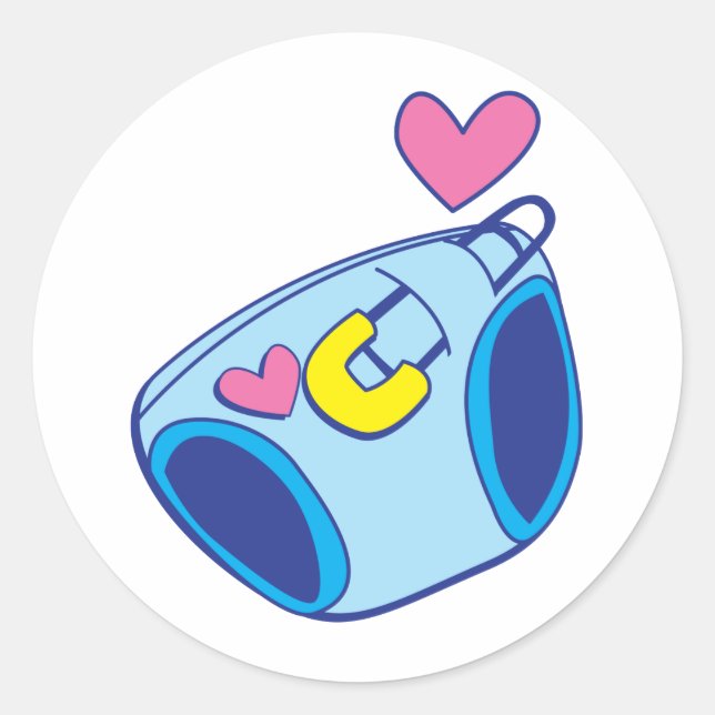 Pegatina Redonda Niño de pañal (Anverso)