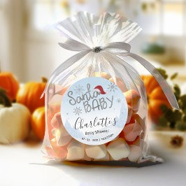 Pegatina Redonda Niño de Santa Navidad Baby Shower