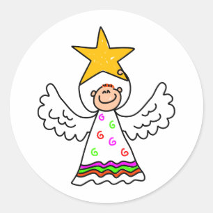Pegatina Redonda Niño del ángel