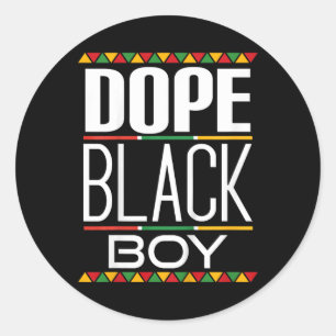 Pegatina Redonda Niño Drogas Black Boy Black History Mono