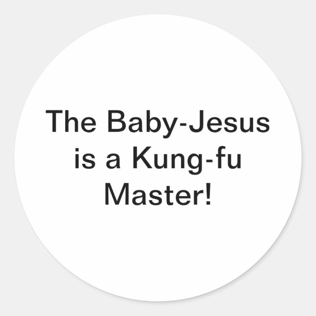 Pegatina Redonda Niño Jesús Kung-fu Hankamer Artjunkhaus Comic Art (Anverso)