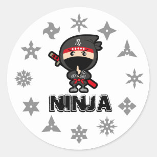 Pegatina Redonda Niño Ninja