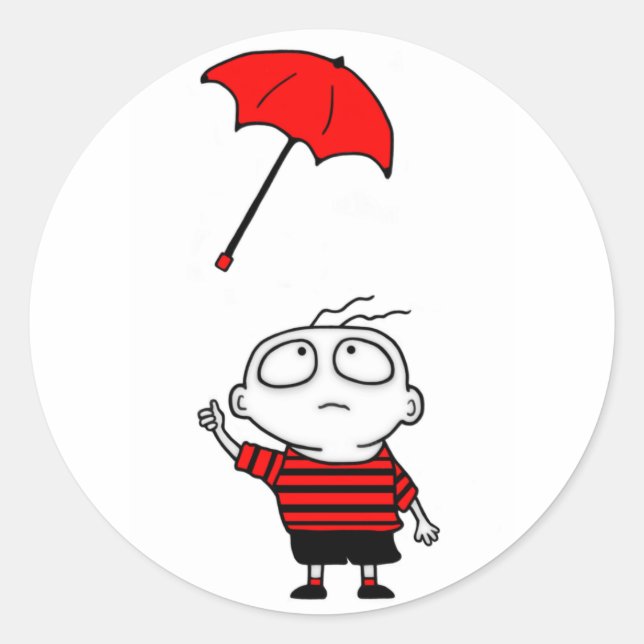 Pegatina Redonda Niño Paro (Anverso)