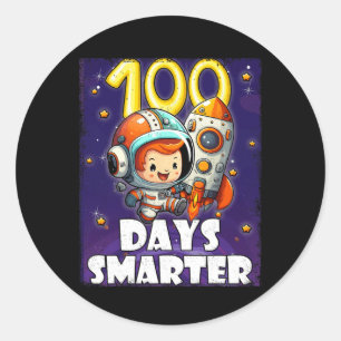Pegatina Redonda Niños 100 Días De Escuela