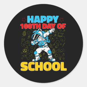 Pegatina Redonda Niños 100 Días De Escuela Felices 100 Días De Sc