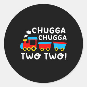 Pegatina Redonda Niños 2º Nacimiento Tren Chugga Chugga Dos