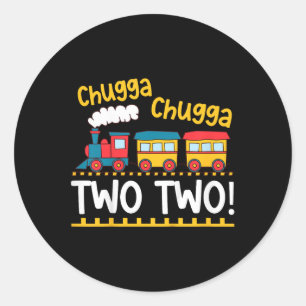 Pegatina Redonda Niños 2º Nacimiento Tren Chugga Chugga Dos