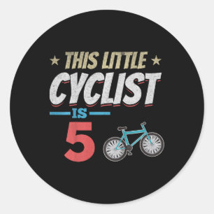 Pegatina Redonda Niños Bicicleta Ciclismo Este pequeño ciclista es 