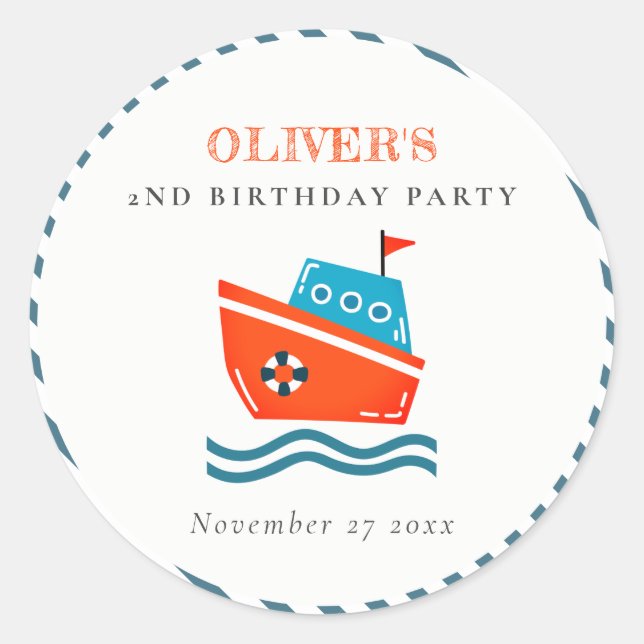 Pegatina Redonda Niños brillantes, náutica Náutica, cualquier edad  (Anverso)
