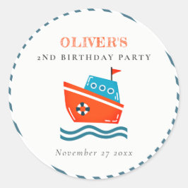 Pegatina Redonda Niños brillantes, náutica Náutica, cualquier edad