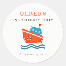 Pegatina Redonda Niños brillantes, náutica Náutica, cualquier edad