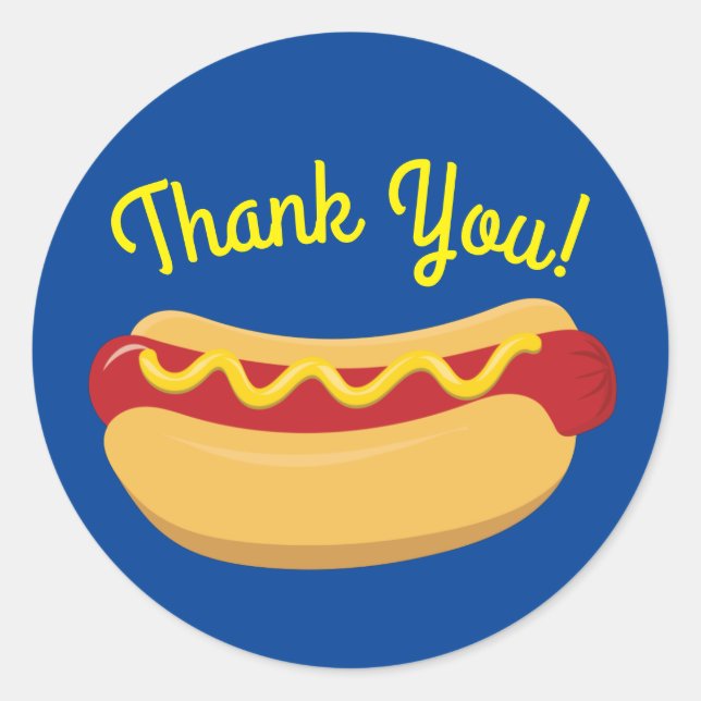 Pegatina Redonda Niños caninos calientes Fiesta de cumpleaños Cocin (Anverso)