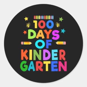 Pegatina Redonda Niños chicas 100 Días De Celebración De La Guarder