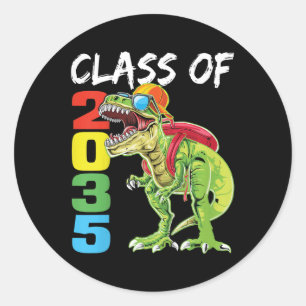 Pegatina Redonda Niños Cl de 2035 T Rex Dinosaurio Primer Día de Ki