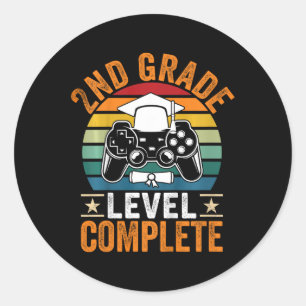 Pegatina Redonda Niños de 2º Grado Clase Completa Clase De Jugador 