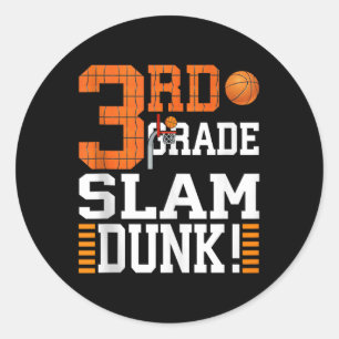 Pegatina Redonda Niños De 3er Grado Primer Día De La Escuela Slam D