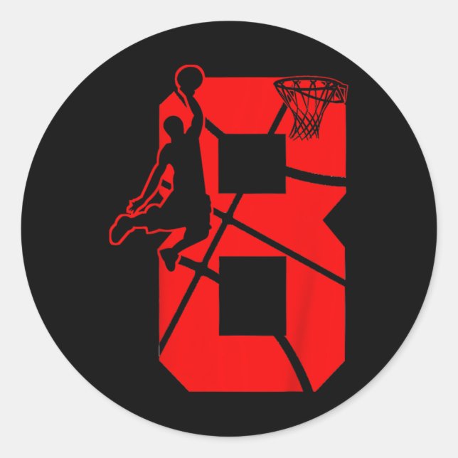 Pegatina Redonda Niños de 8 años de edad Fiesta de cumpleaños de ba (Anverso)