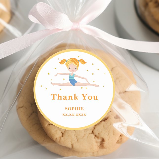 Pegatina Redonda Niños de cumpleaños divertidos de acrobacia (Subido por el creador)