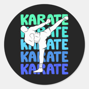 Pegatina Redonda Niños de Karate
