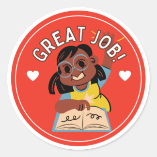 Pegatina Redonda Niños de vuelta a la escuela motivacional