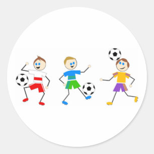 Pegatina Redonda Niños del fútbol