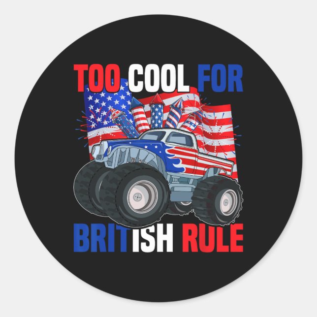 Pegatina Redonda Niños Demasiado Guay Para El Gobierno Británico 4  (Anverso)