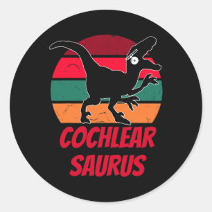 Pegatina Redonda Niños Dinosaurios con pérdida de conciencia Impl c