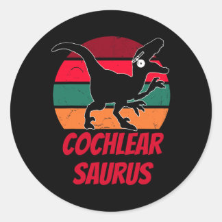 Pegatina Redonda Niños Dinosaurios con pérdida de conciencia Impl c