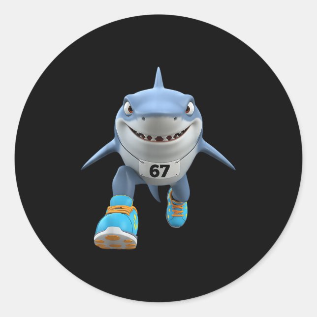 Pegatina Redonda Niños divertidos 67 Meme Tralero Tralala Runner It (Anverso)