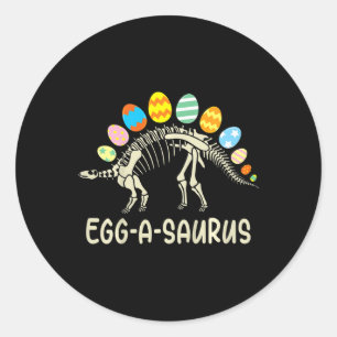 Pegatina Redonda Niños divertidos Eggasaurus Dinosaurios Semana San