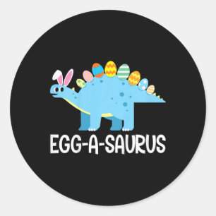 Pegatina Redonda Niños divertidos Eggasaurus Dinosaurios Semana San