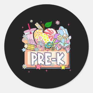 Pegatina Redonda Niños Elegantes Graduados Pre-k 2025 Preescolar Gr