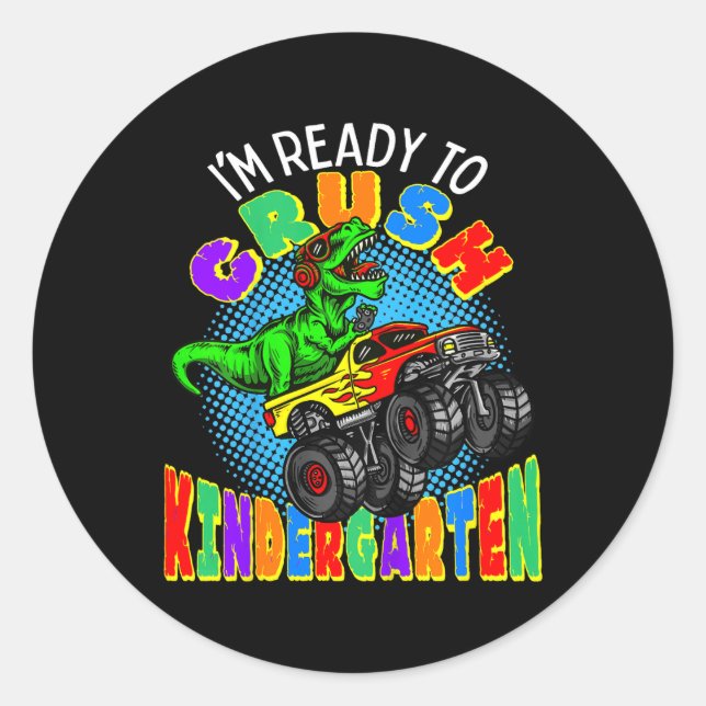 Pegatina Redonda Niños estoy listo para aplastar a los monjes de di (Anverso)