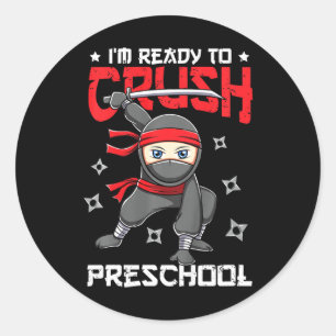 Pegatina Redonda Niños estoy listo para aplastar el preescolar de v