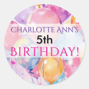 Pegatina Redonda Niños Fiesta de cumpleaños suministros de favores