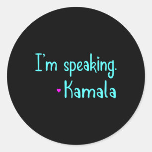 Pegatina Redonda Niños hablo el vicepresidente Inspirador Kamala Ha