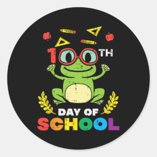 Pegatina Redonda Niños Maestros Más Inteligentes De 100 Días De Ran