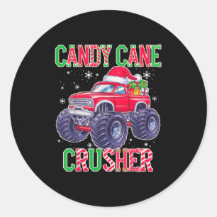 Pegatina Redonda Niños Navidades Candy Cane Crusher Xmas Monster Tr